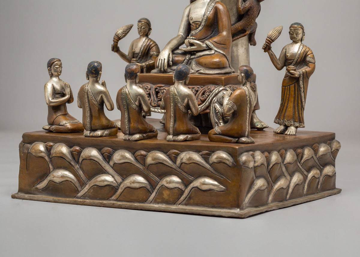 Buddha With Disciples Under Tree Statue | Spiritual Home Decor