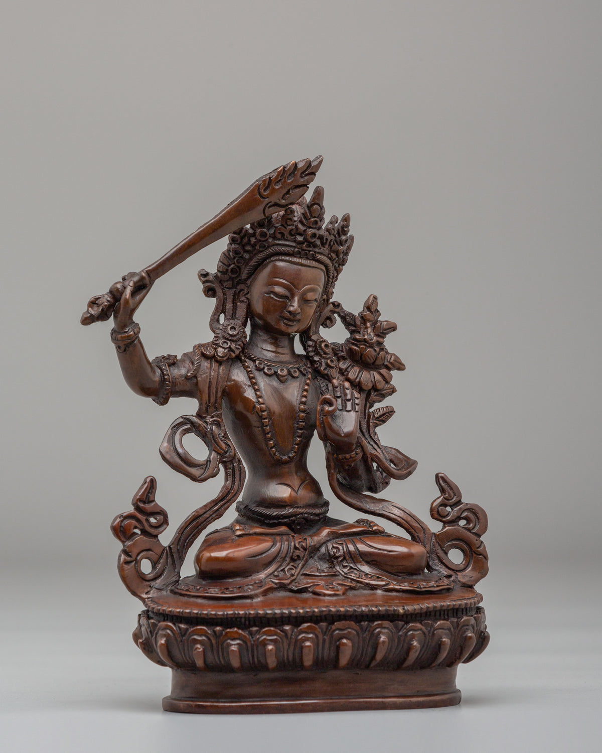 Tibetan Buddhist Manjushri Sculpture | Spiritual Home Decor