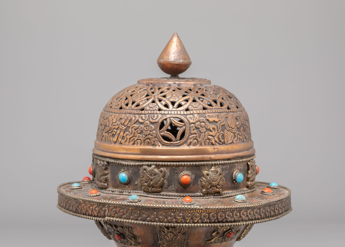Sacred Buddhist Offering Incense Burner | Altar Offering Tool