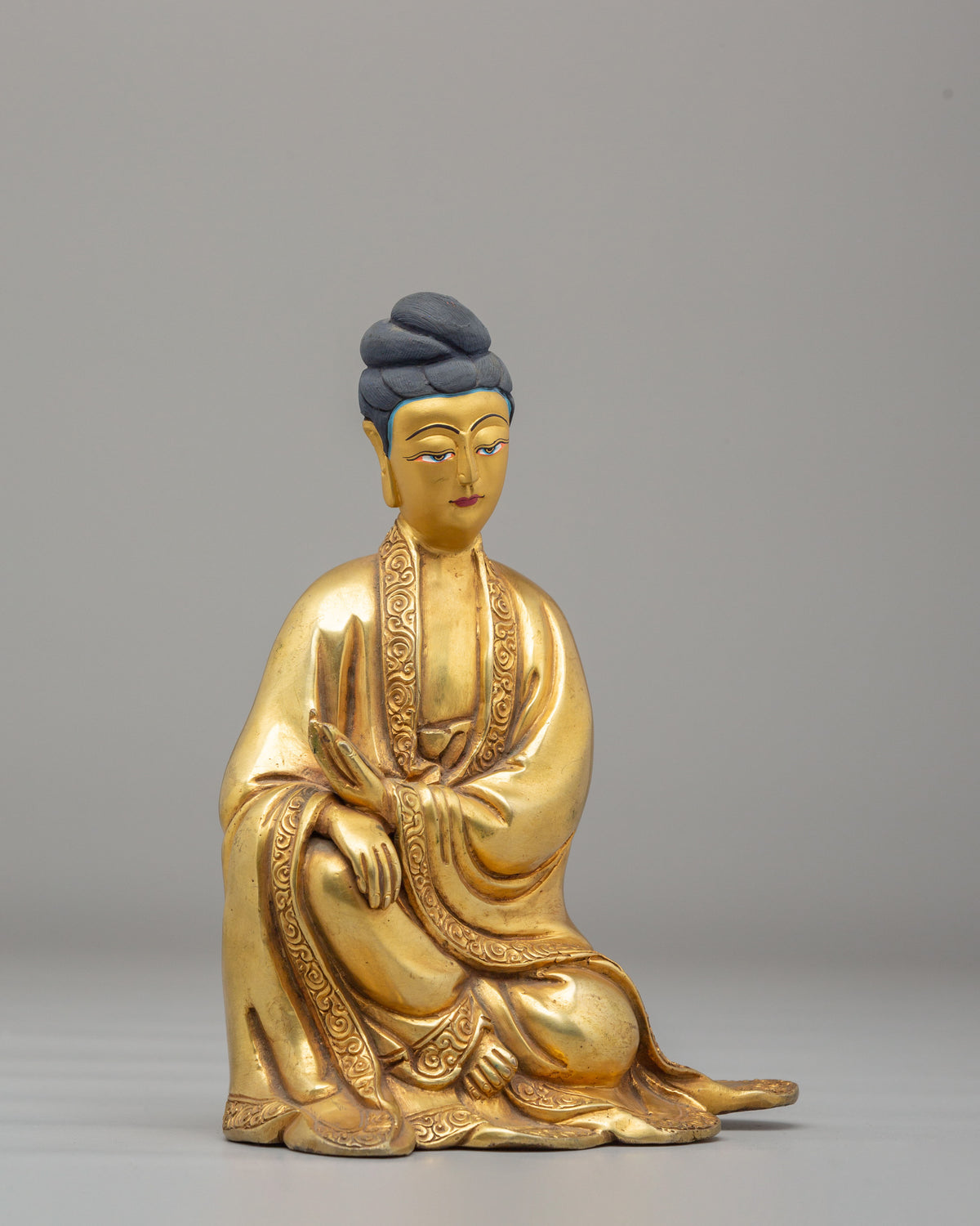 Buddhist Shrine Guanyin Sculpture | Gold Plated Buddhist Artwork