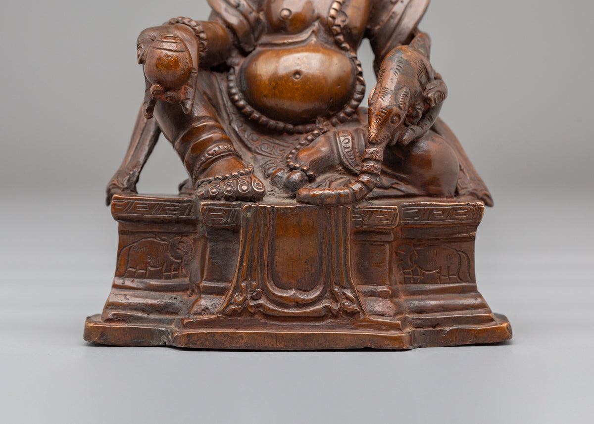 Handmade Dzambhala Meditation Statue | Tibetan Wealth Deity Artwork