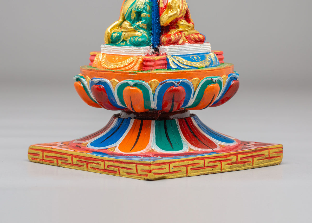 Stupa with Five Dhyani Buddhas | Handcrafted Sacred Shrine