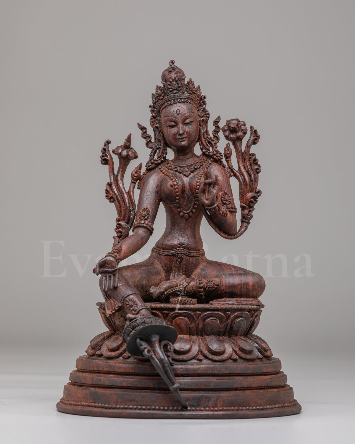 Handcarved Green Tara Altar Statue  