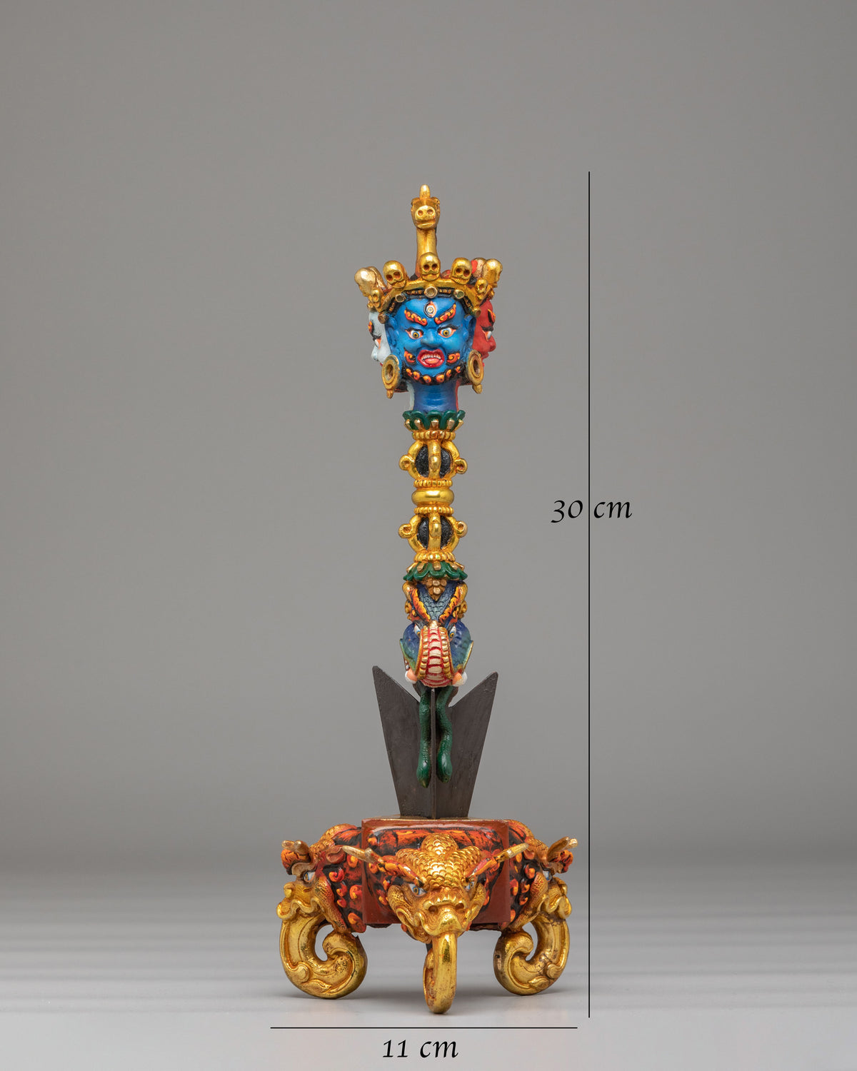 Handmade Altar Buddhist Ritual Dagger | Gold Plated Tibetan Phurba