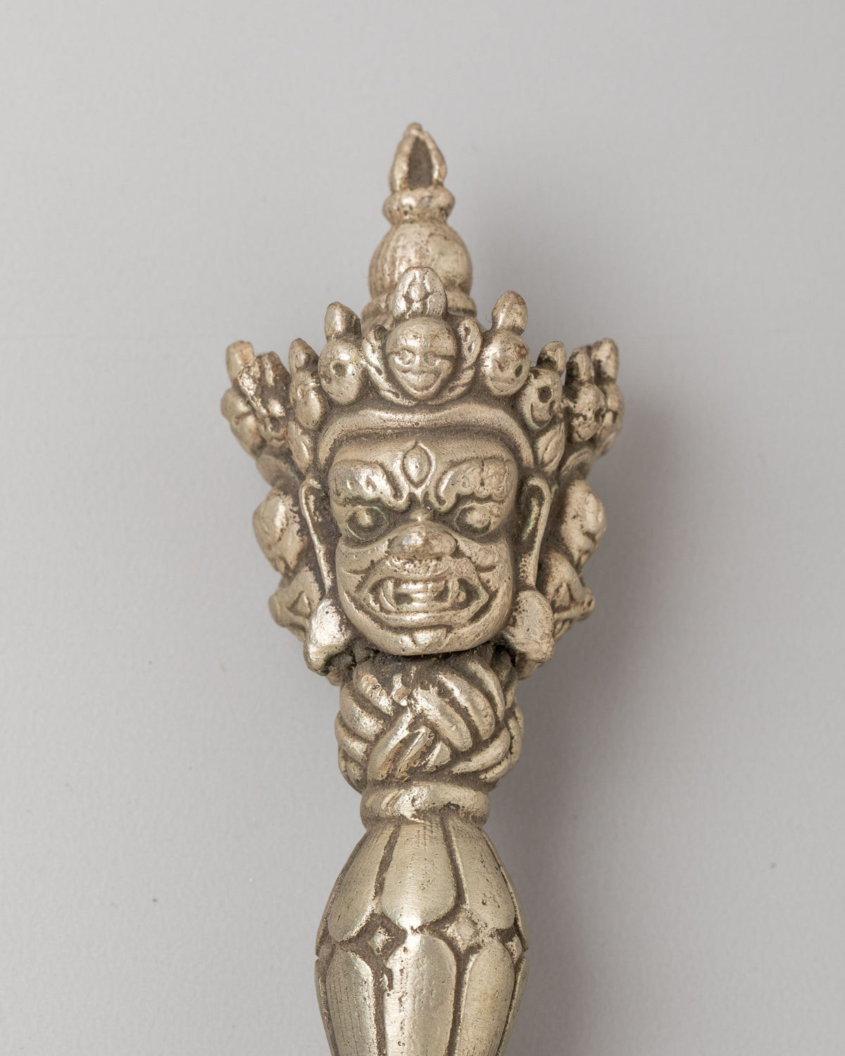 Traditional Tibetan Phurba for Altar | Silver Plated Ritual Dagger