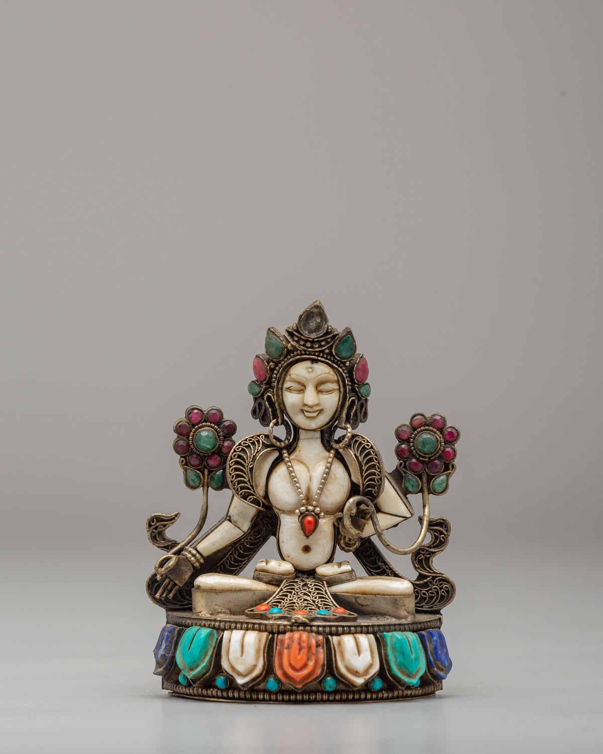 Sacred White Tara Buddhist Sculpture | Spiritual Home Decor