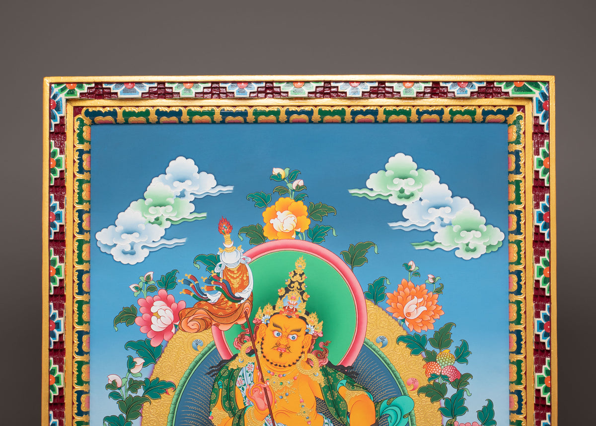 Spiritual Namtoshe Wall Hanging | Handpainted Tibetan Buddhist Wealth Deity Art