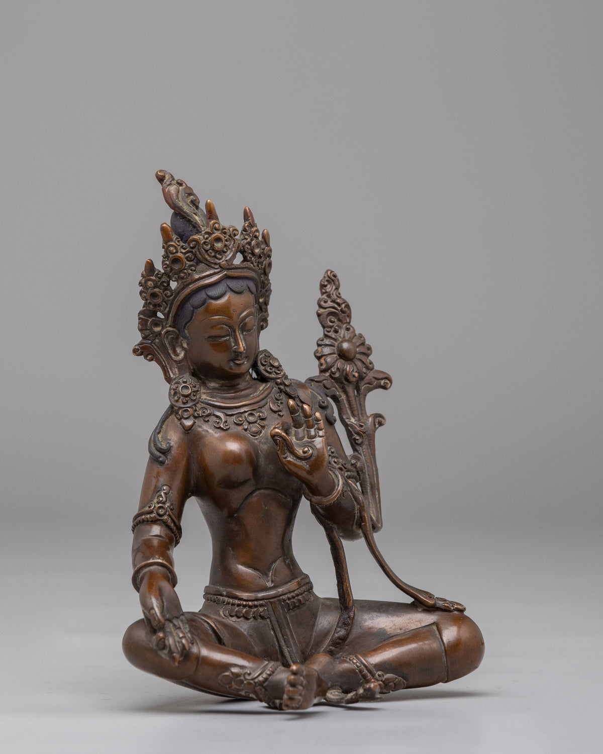 Buddhist Altar Green Tara Sculpture | Symbol of Compassion
