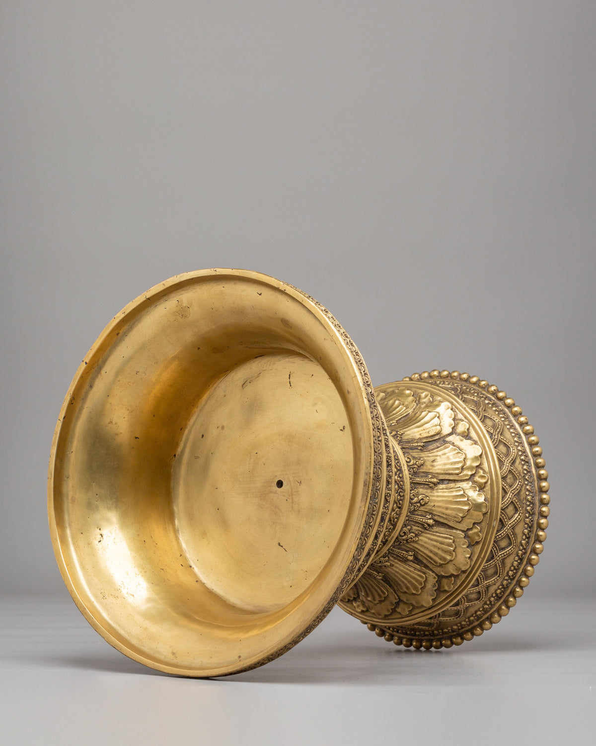 Traditional Sacred Butter Lamp | Buddhist Brass Offering Lamp