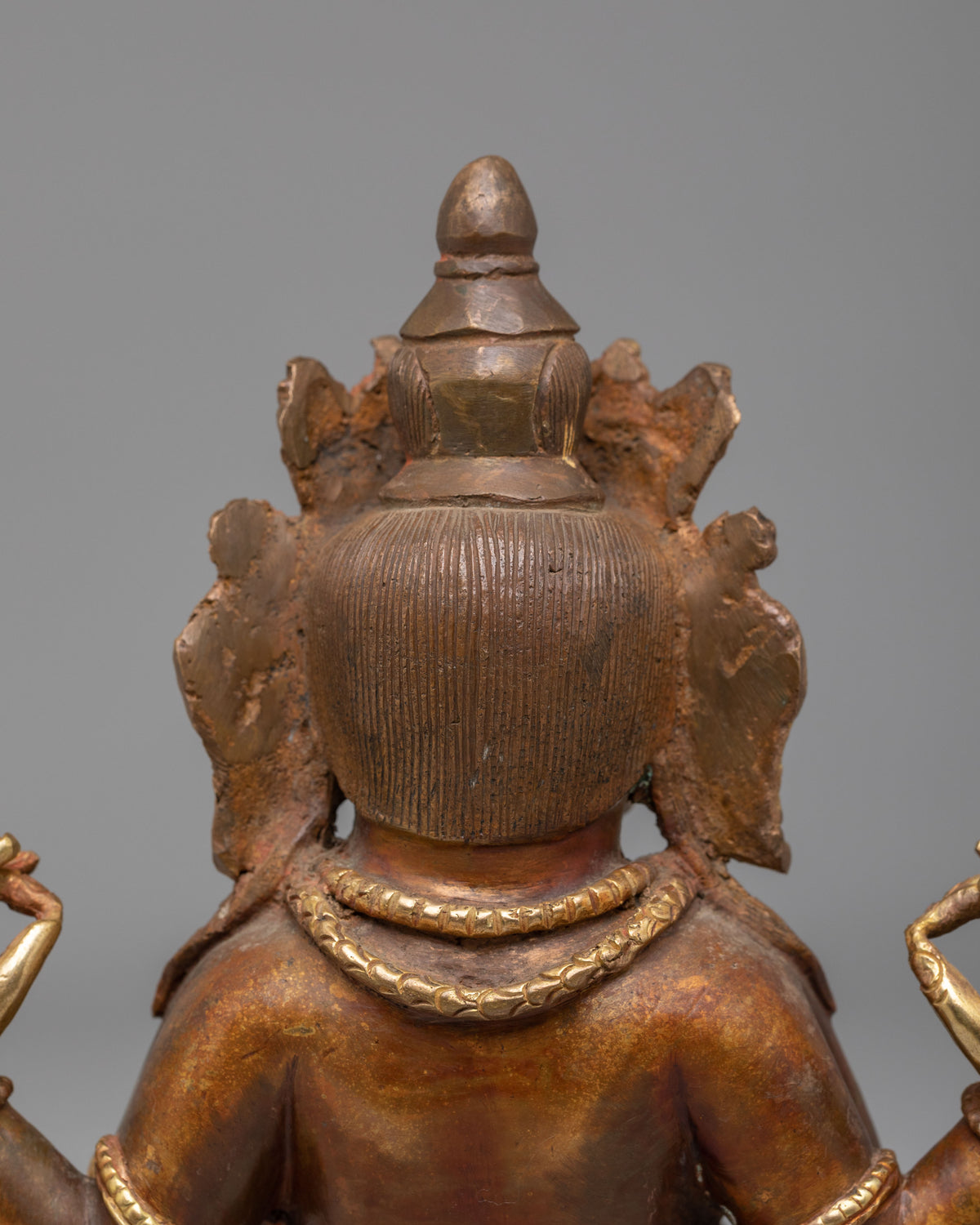 Sacred Himalayan Ganesh Altar Statue | Gold Plated Copper Ganesha Sculpture