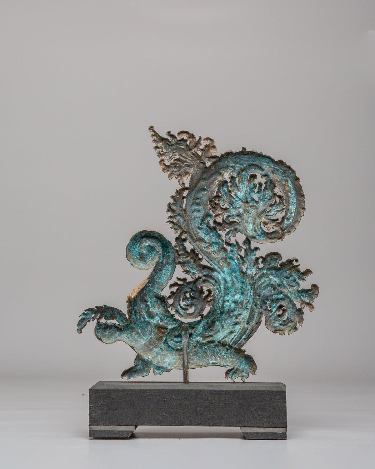 Handcrafted Makara Sculpture Pair | Gold Plated Copper Artwork