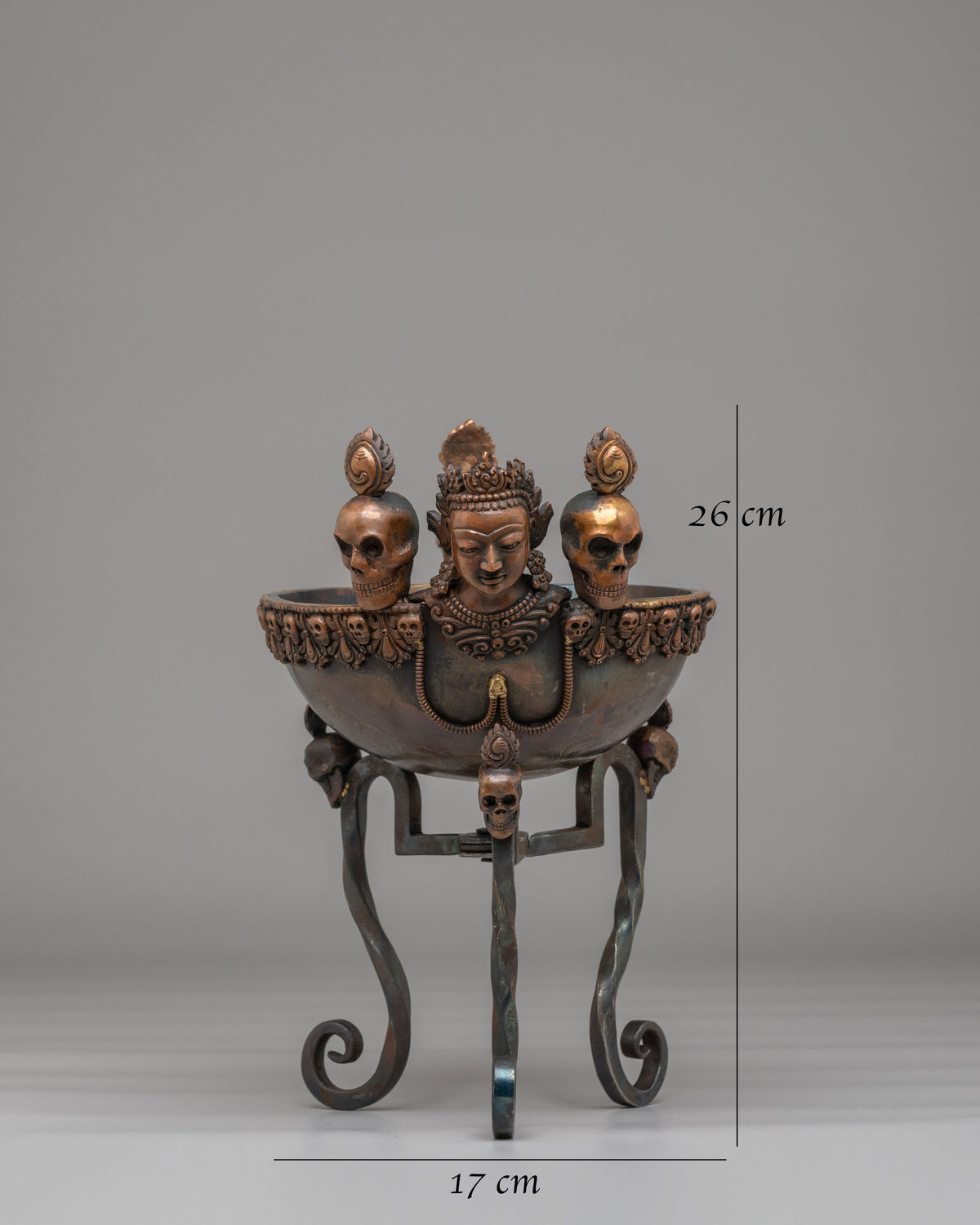 Himalayan Ritual Kapala With Stand | Traditional Skull Cup