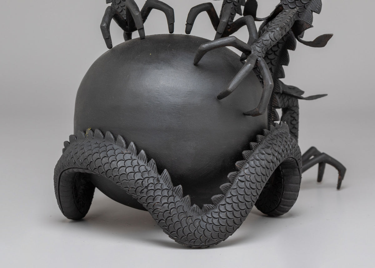 Handcrafted Dragon Sculpture Set | Tibetan Guardian Deity Figurines