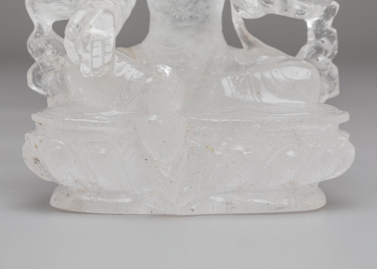 Crystal Green Tara Sculpture | Himalayan Artwork for Altar Decor