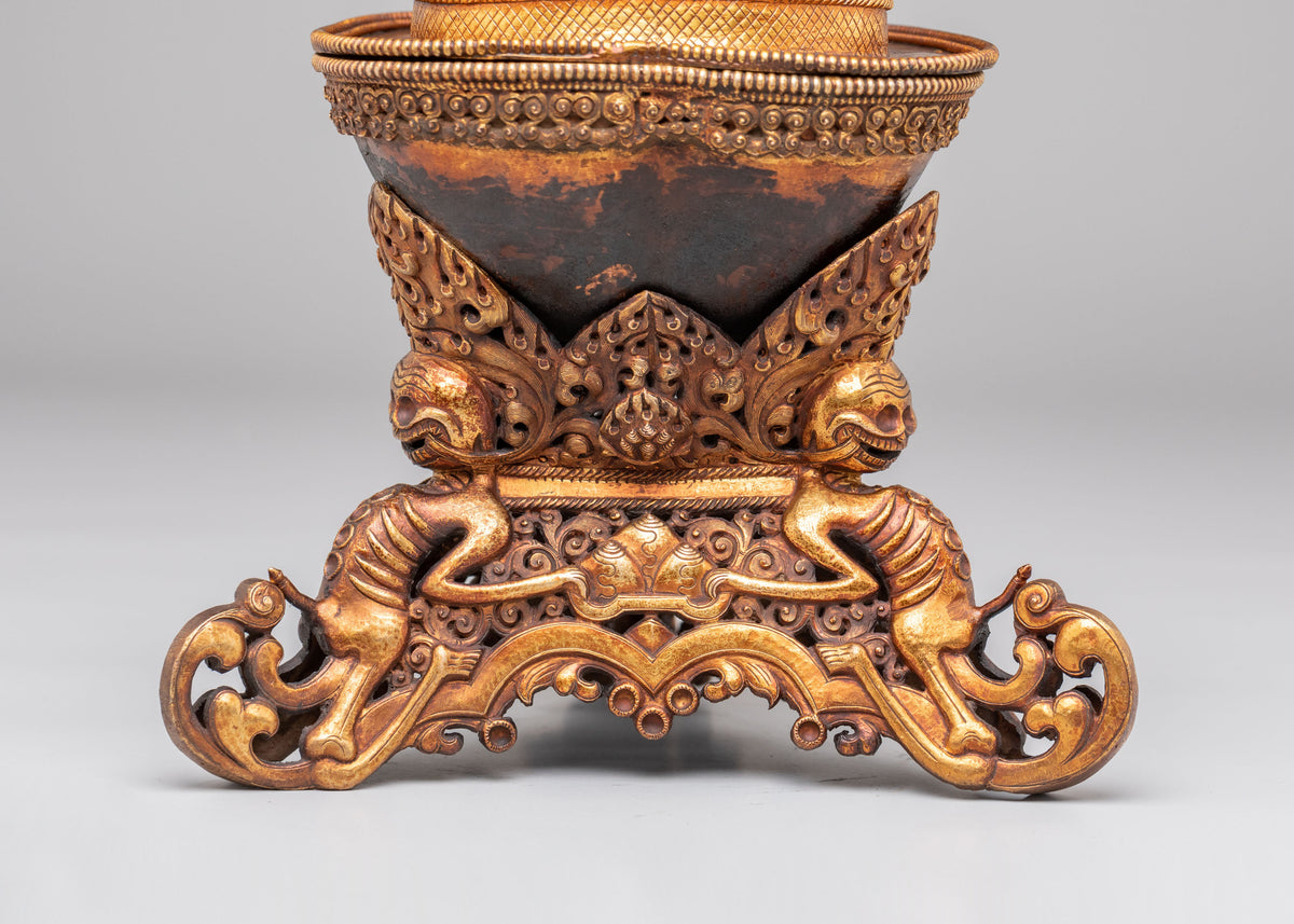 Traditional Tibetan Kapala Set for Altar | Ritual Offering Vessel