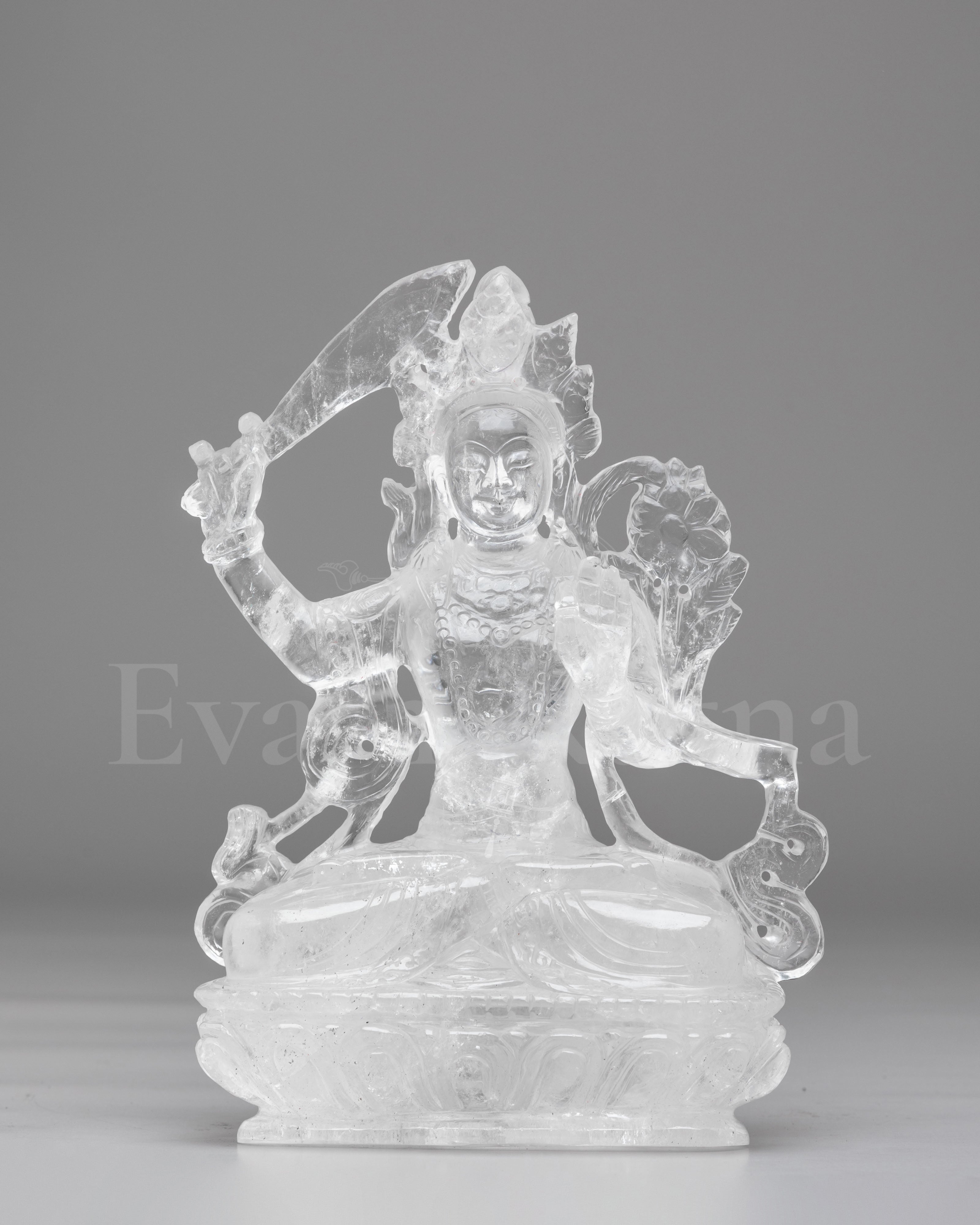 Crystal Manjushri Sculpture 