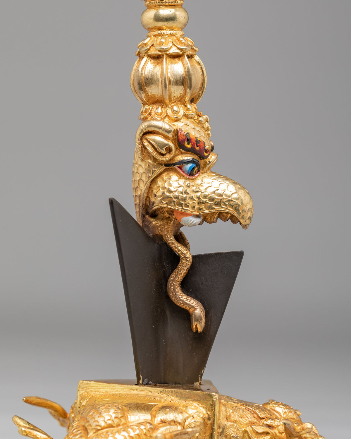 Traditional Buddhist Ceremonial Dagger Phurba | Gold Plated Tibetan Ritual Dagger
