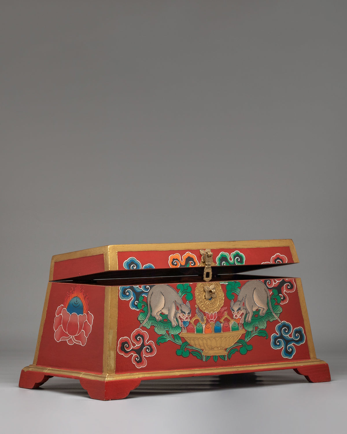 Traditional Tibetan Box for Home Decor | Handcrafted Wooden Storage Box