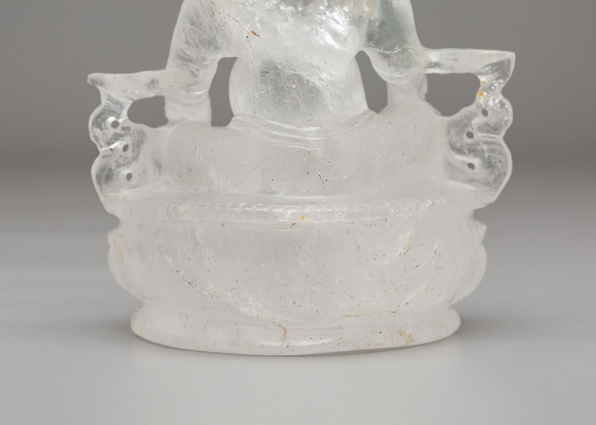 Himalayan Crystal Dzambhala Sculpture | Buddhist Wealth Deity Artwork