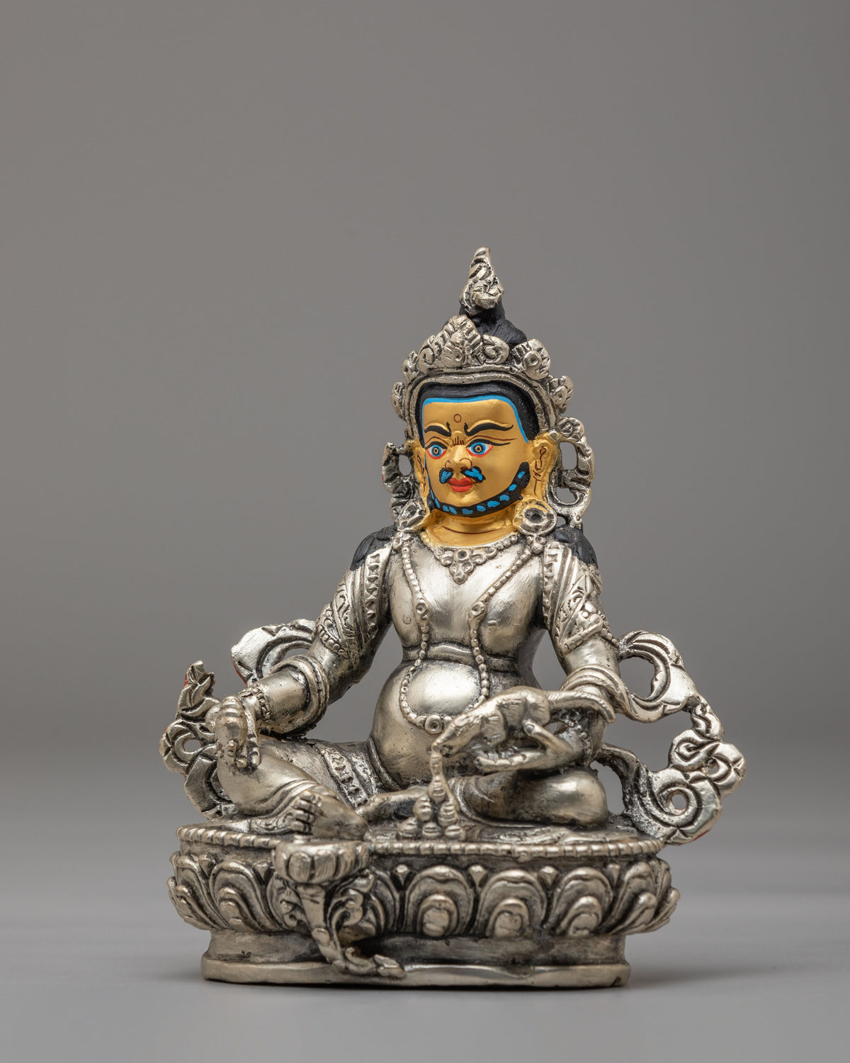 Sacred Dzambhala Buddhist Sculpture | Handcrafted Wealth Deity Statue