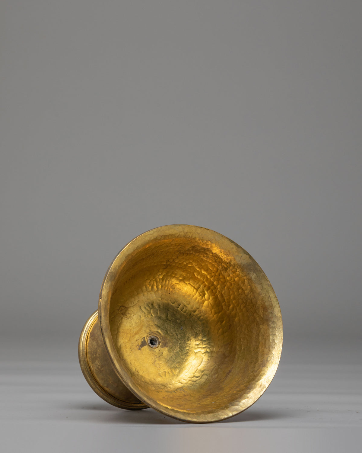 Tibetan Butter Lamp For Buddhist Shrine | Brass Lamp with Copper Holder