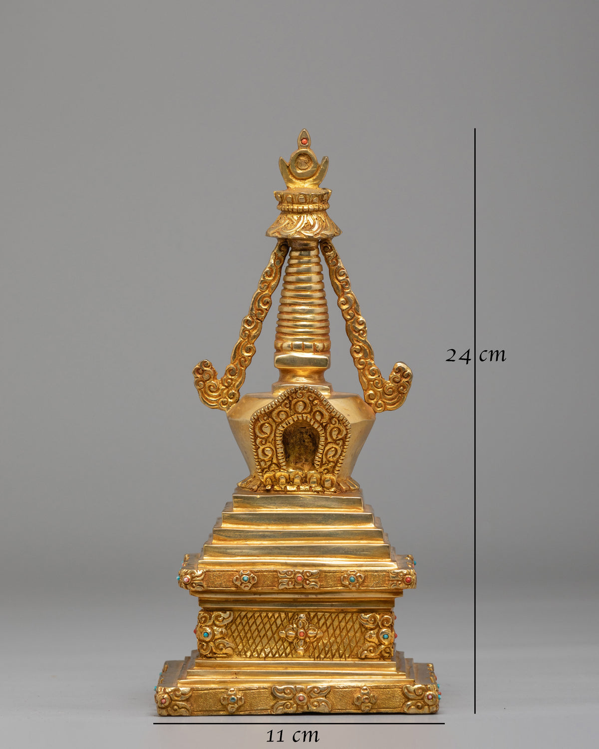 Handcrafted Enlightenment Altar Chorten | Tibetan Ritual Art for Spiritual Practice