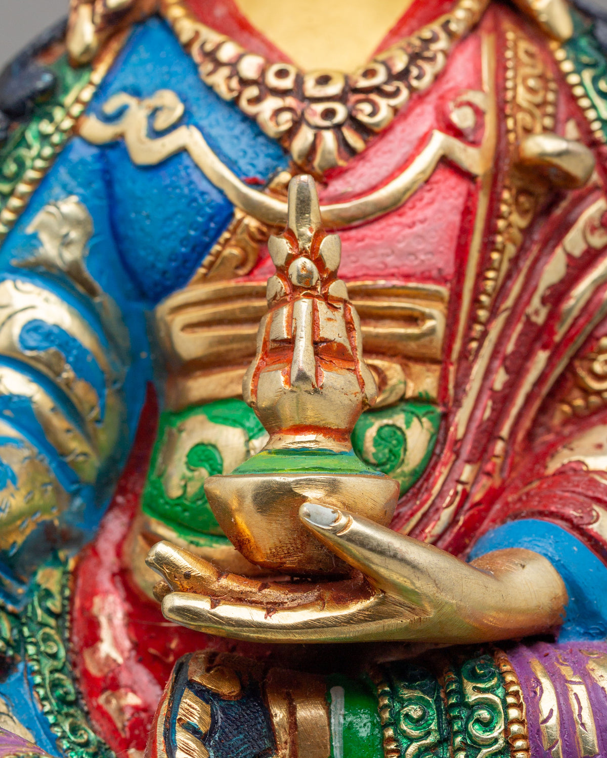 Traditional Guru Rinpoche Statue | Himalayan Buddhist Altar Decor