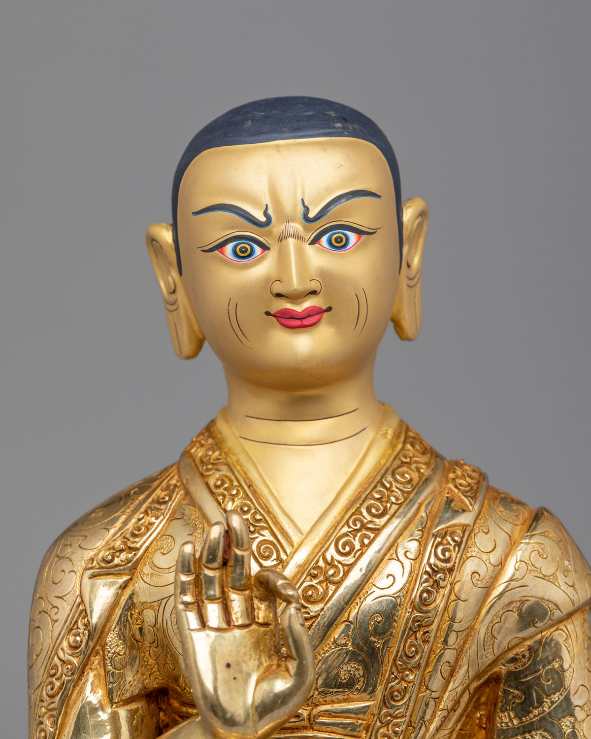 Tibetan Buddhist Tsongkhapa Statue Set | Gelug Lineage Masters