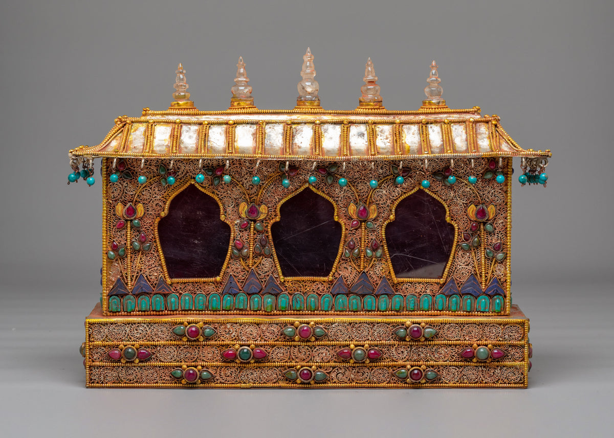 Buddhist Sacred Altar Box | Handcrafted Ritual Storage Chest