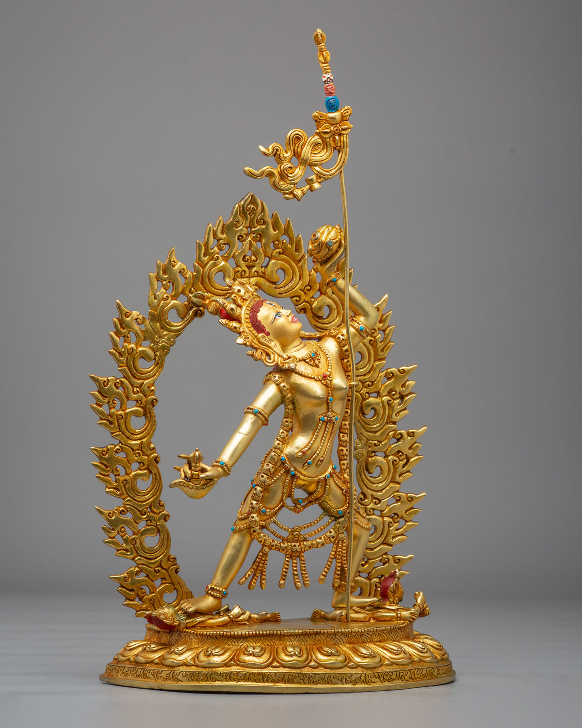 Tibetan Vajrayogini Meditation Statue | 24K Gold Plated Copper Sculpture