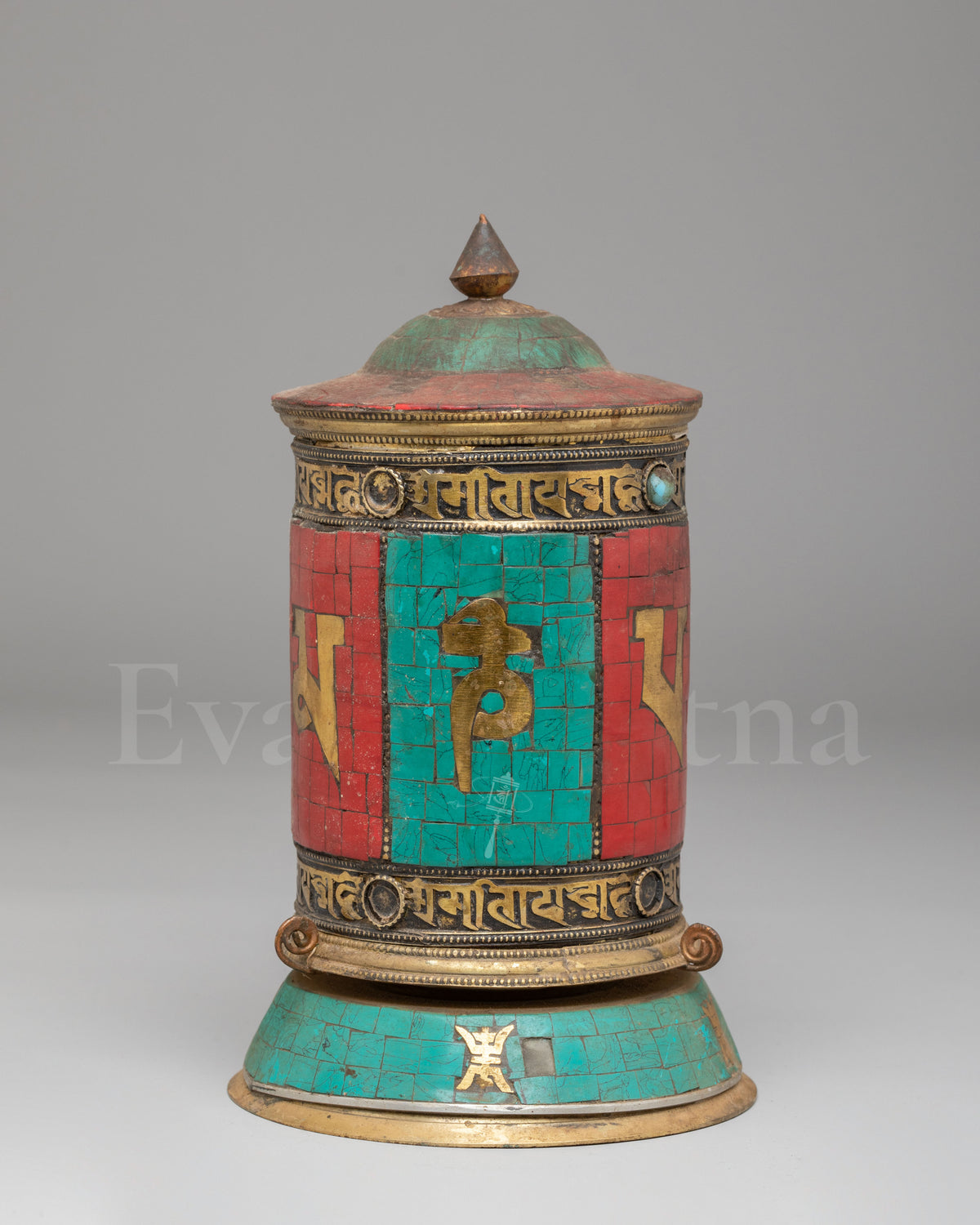 Handcrafted Prayer Wheel Artwork | Copper Buddhist Ritual Object