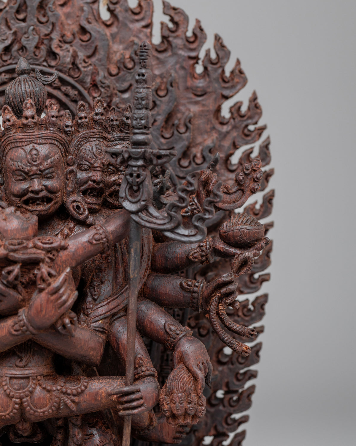Traditional Chakrasamvara Sculpture | Handcrafted Wooden Artwork
