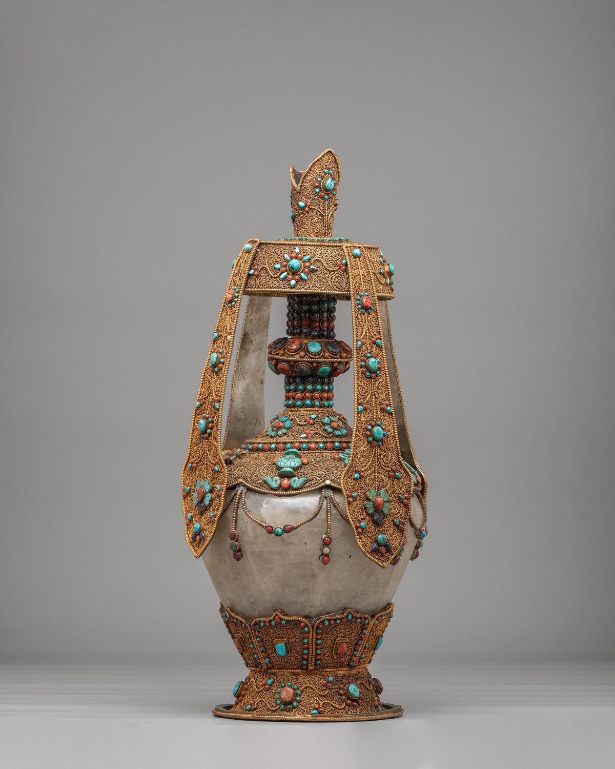 Tibetan Buddhist Long Life Ritual Vase | Spiritual Decor for Meditation
