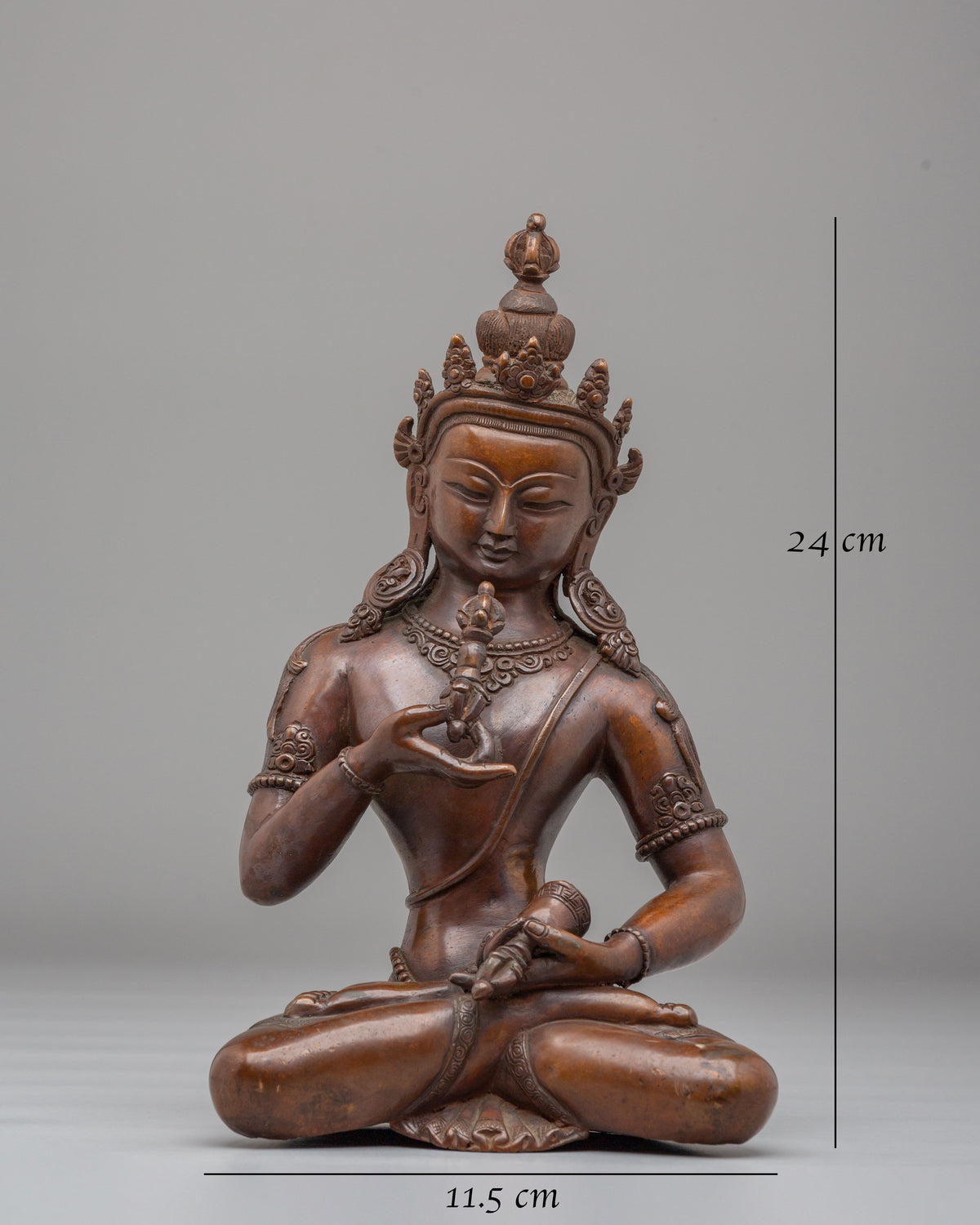 Vajrasattva Home Shrine Statue | Oxidized Copper Buddhist Art