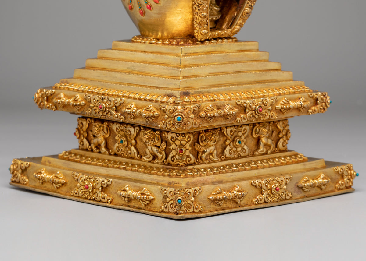 Enlightenment Chorten Stupa | Gold Plated Shakyamuni Buddha Shrine