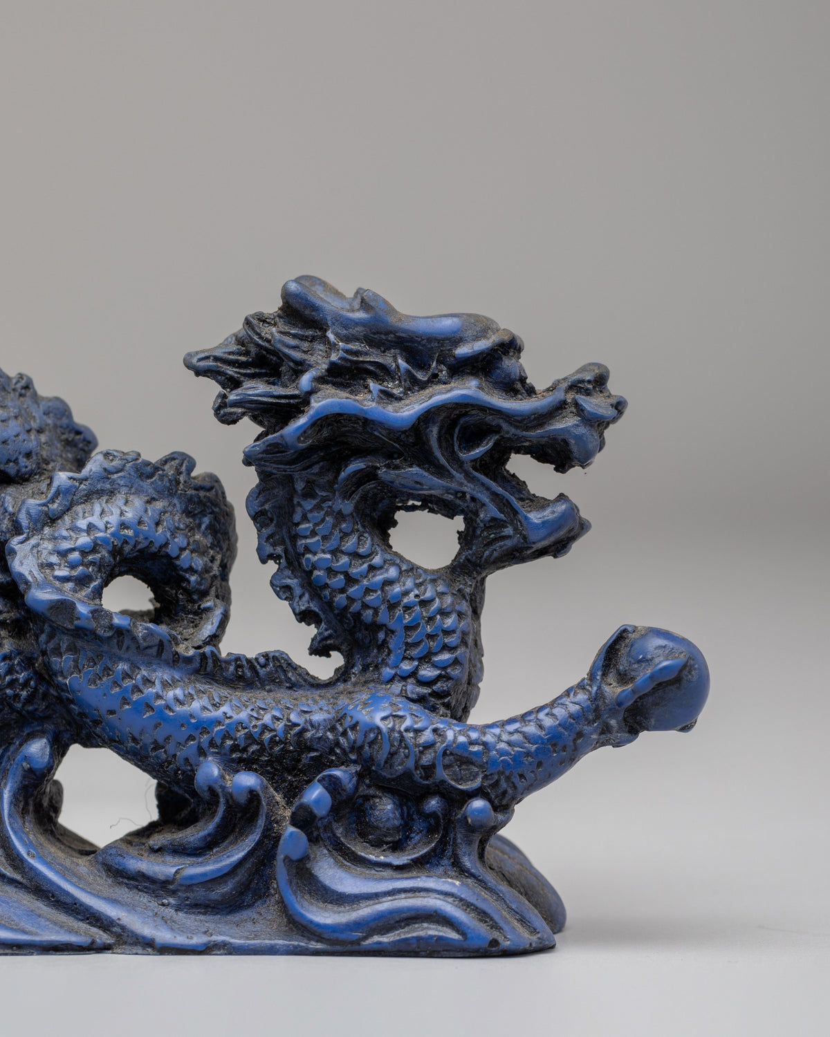 Guardian Dragon Sculpture | Traditional Himalayan Lapis Lazuli Dragon Figurine