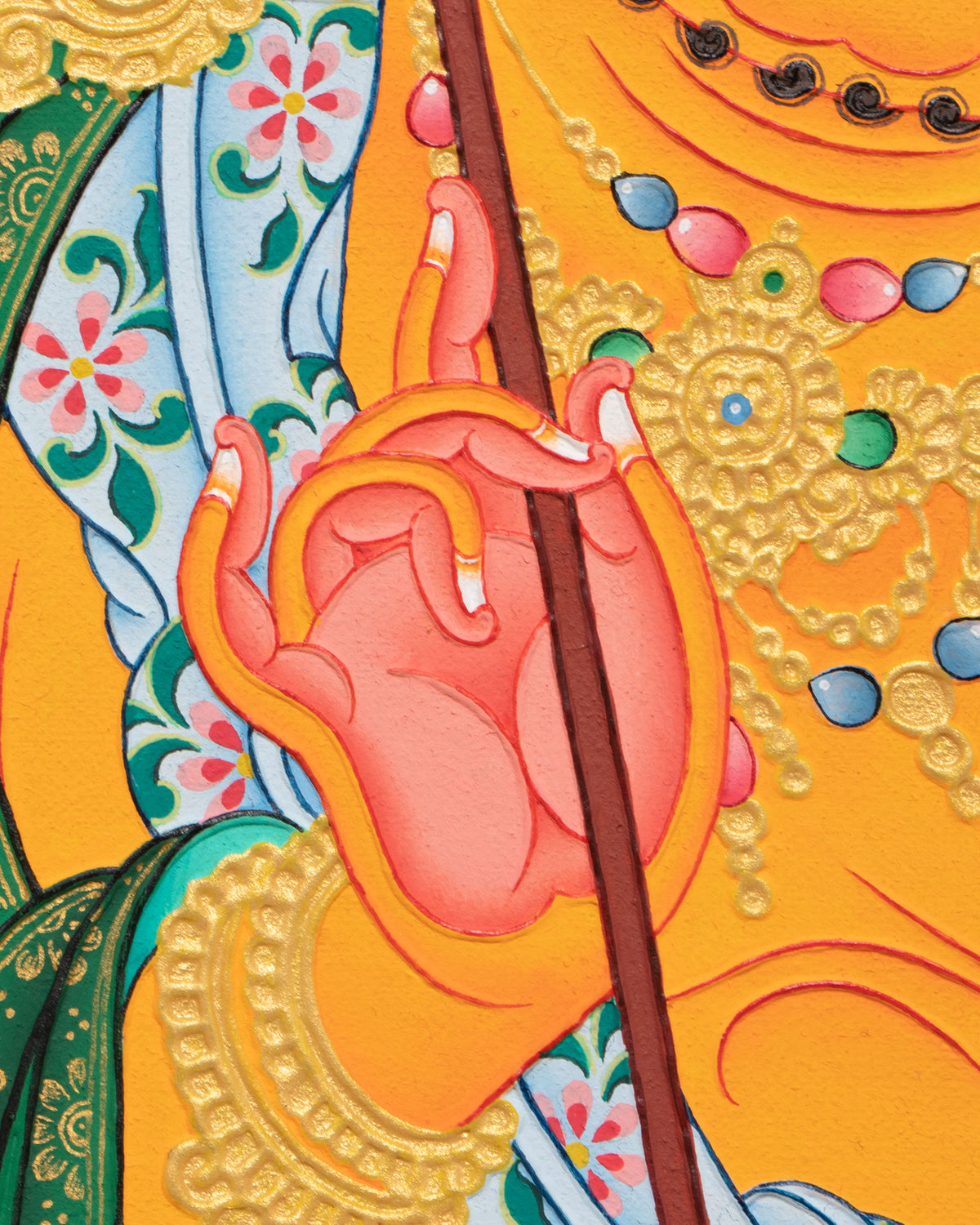 Spiritual Namtoshe Wall Hanging | Handpainted Tibetan Buddhist Wealth Deity Art