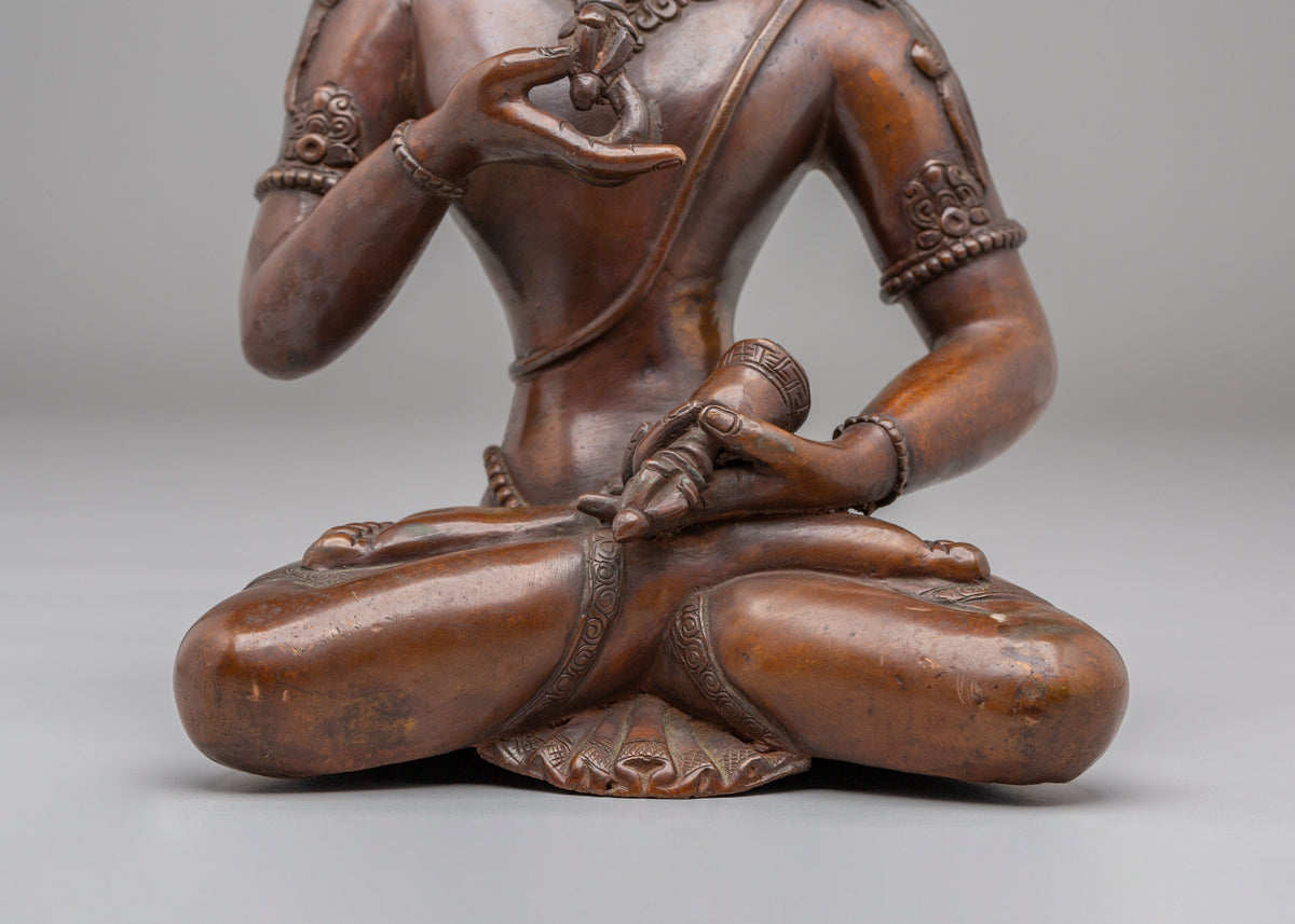 Vajrasattva Home Shrine Statue | Oxidized Copper Buddhist Art