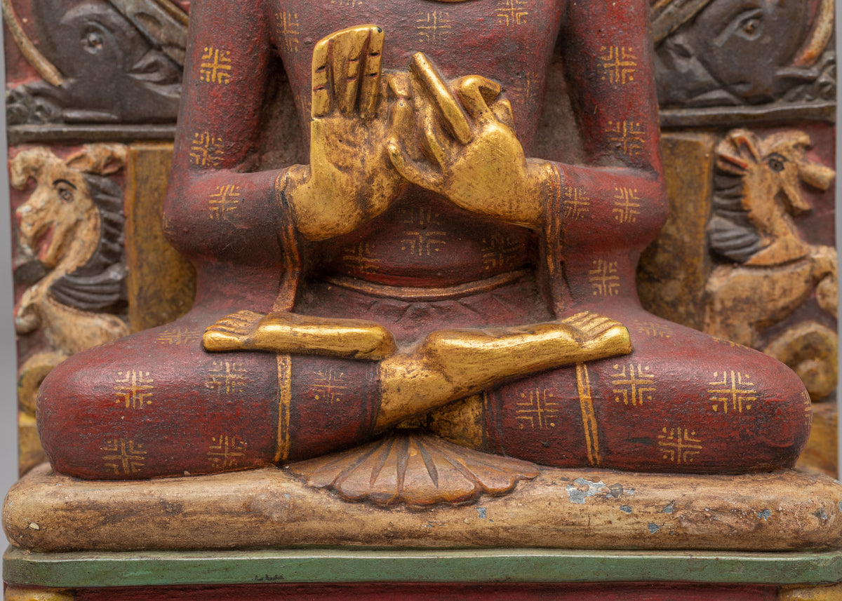 Traditional Tibetan Vairocana Sculpture | Gold Plated Buddha Statue