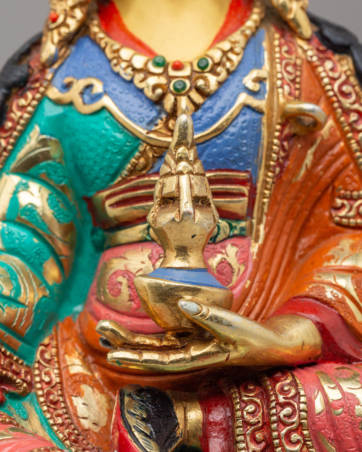 Traditional Tibetan Padmasambhava Statue | Copper Artwork