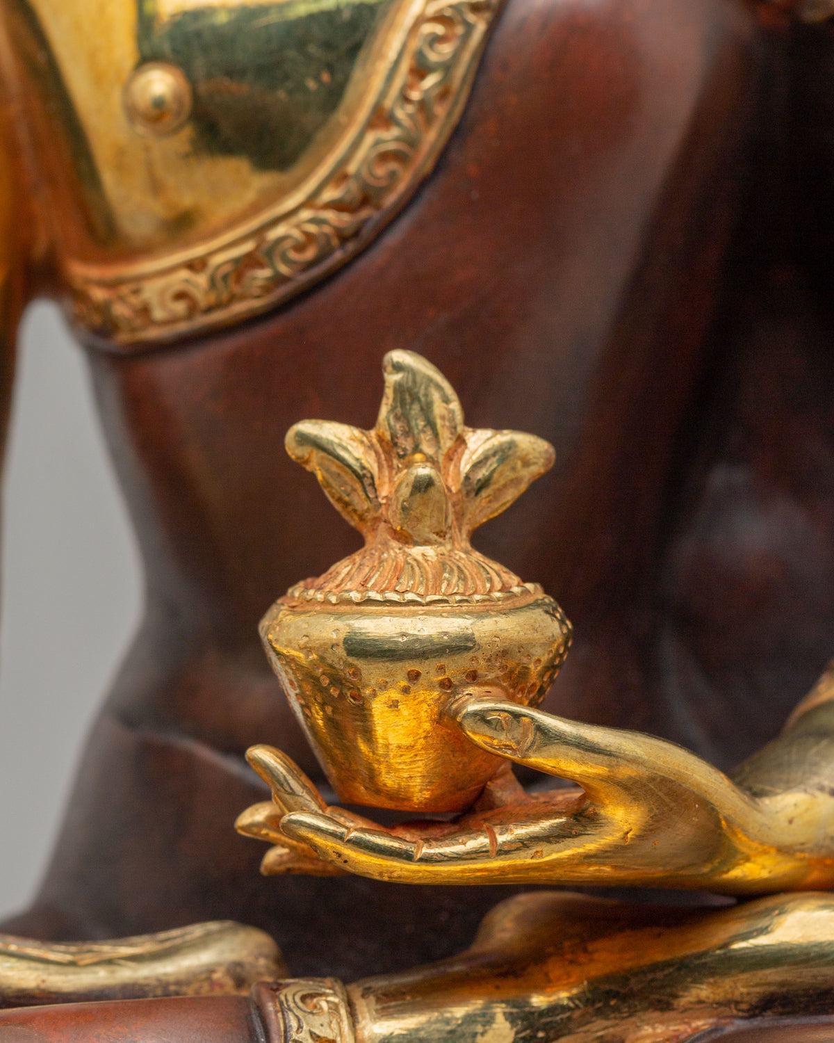 Sacred Medicine Buddha Sculpture | Gold Plated Buddhist Statue