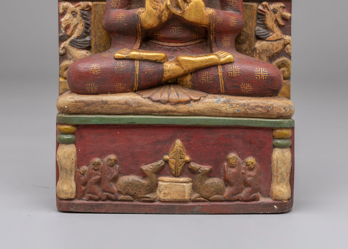 Traditional Tibetan Vairocana Sculpture | Gold Plated Buddha Statue
