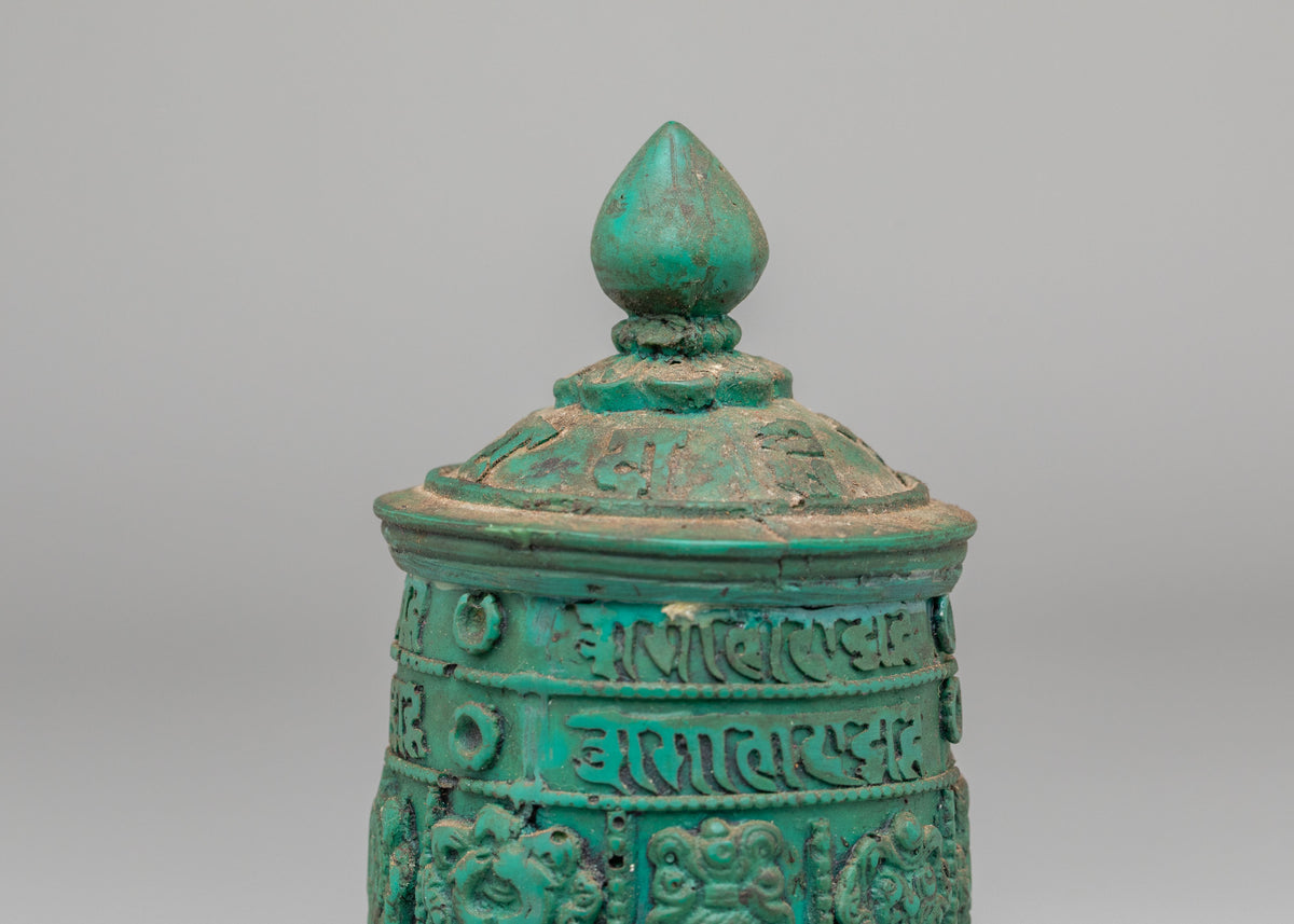 Dharma Mani Prayer Wheel | Traditional Tibetan Buddhist Artwork