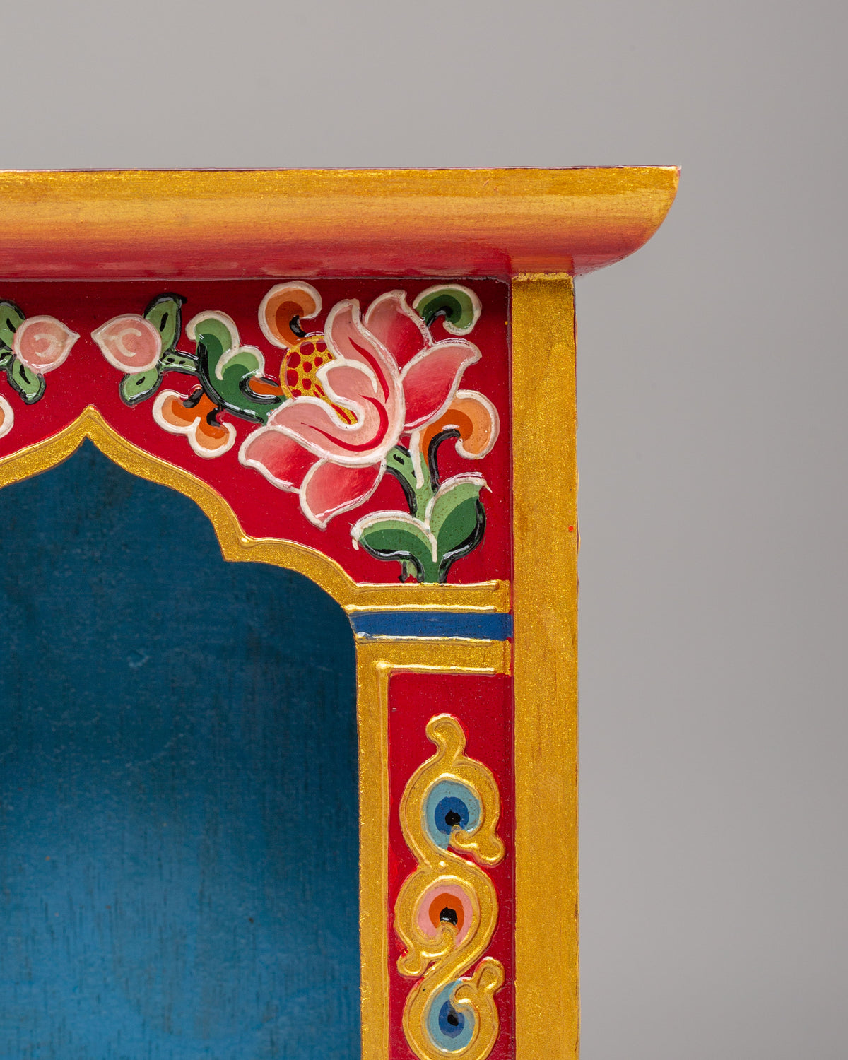 Buddhist Sacred Altar Box | Tibetan Wooden Shrine Cabinet