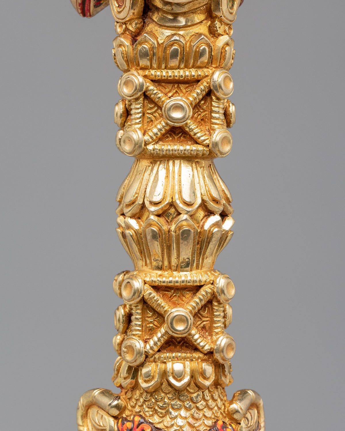 Handcrafted Altar Ritual Phurba | Gold Plated Tibetan Buddhist Ceremonial Dagger