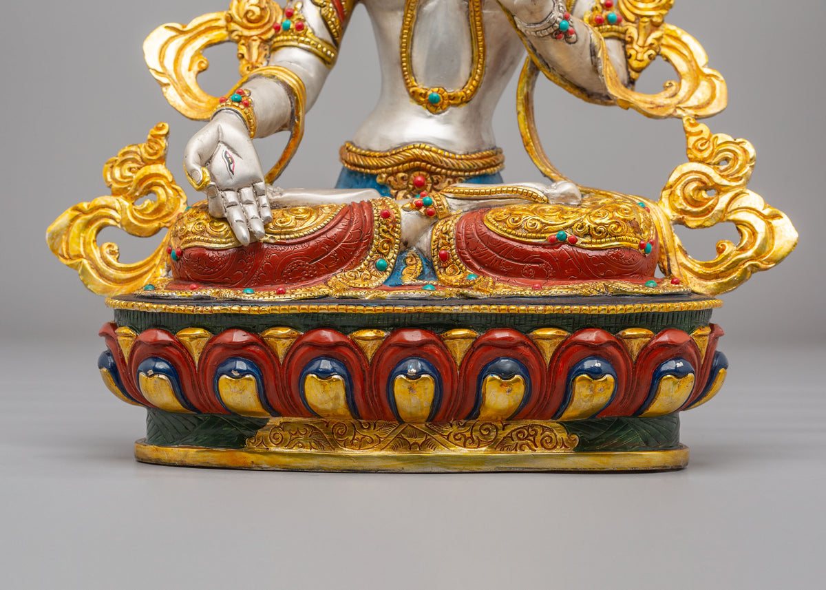 White Tara Buddhist Compassion Statue | Sacred Buddhist Artwork