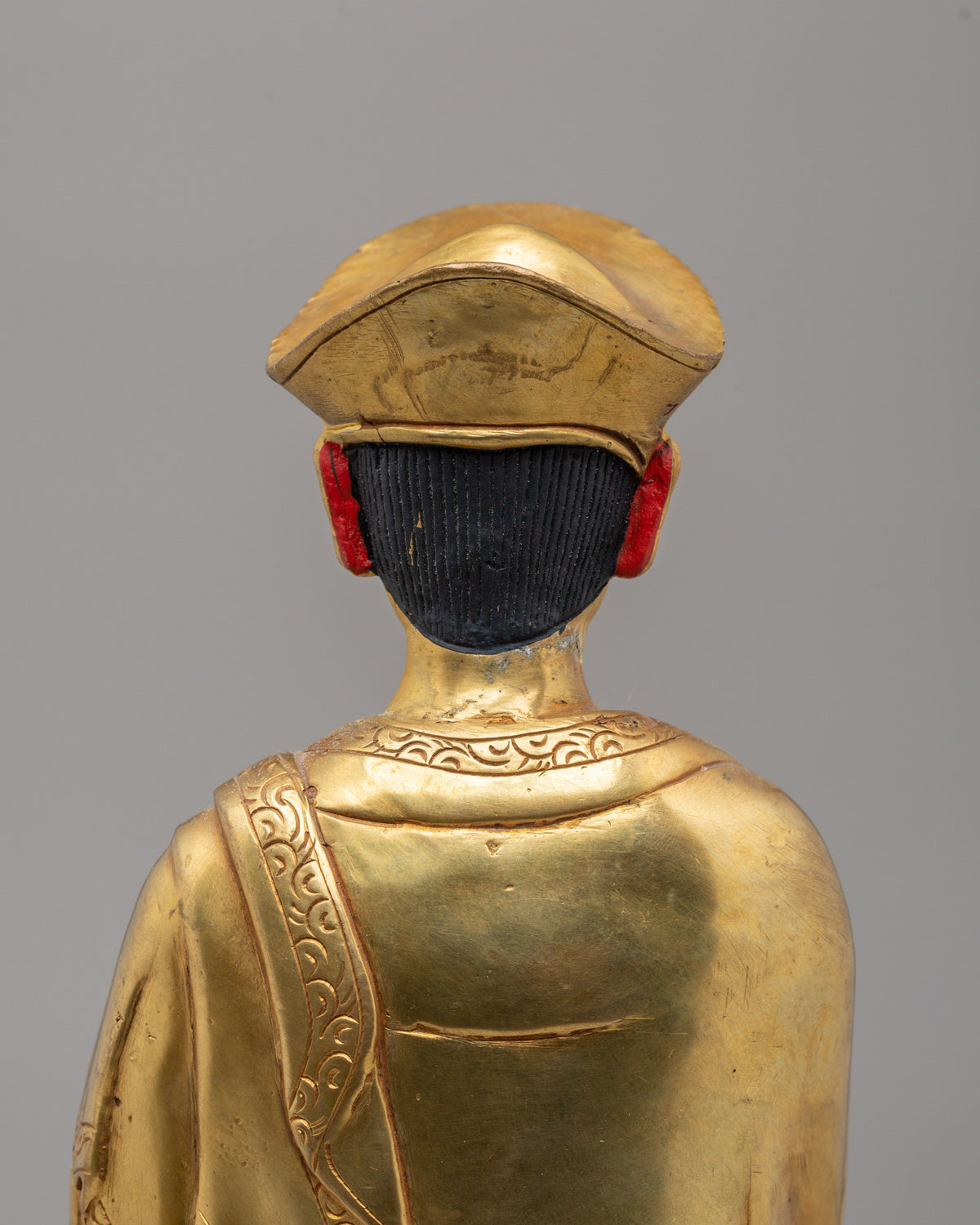 Traditional Jigten Sumgon Lama Sculpture | Gold Plated Buddhist Statue