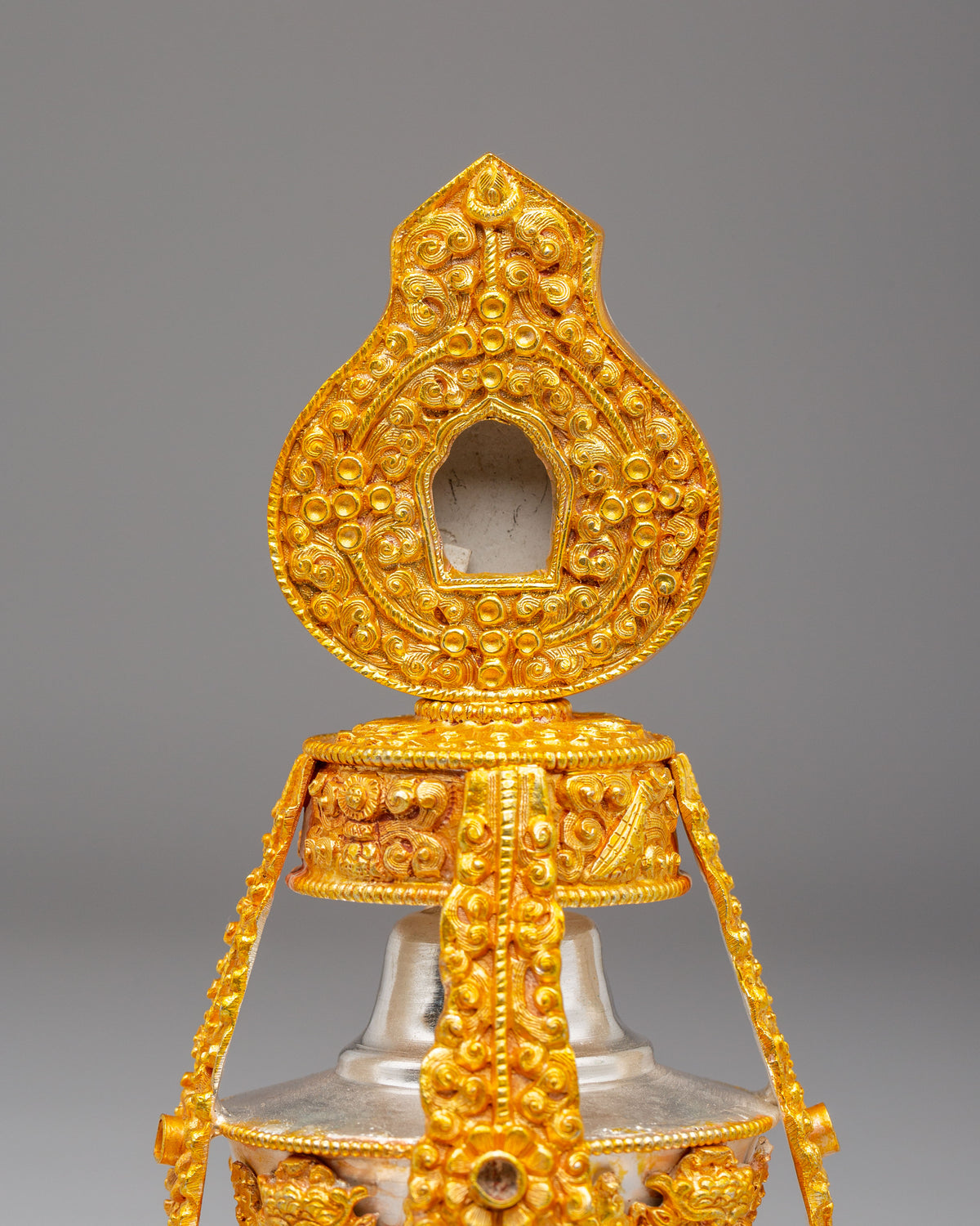 Buddhist Shrine Long Life Vase | Electro Gold Plated Copper Ritual Vessel