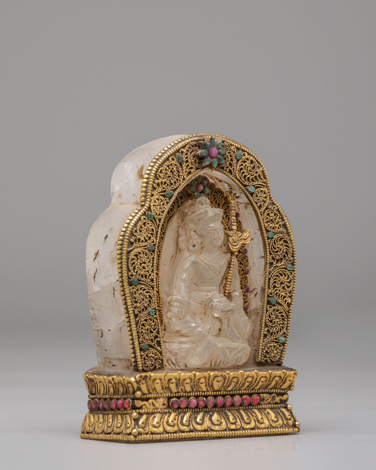 Himalayan Buddhist Guru Rinpoche Statue | Crystal Padmasambhava Sculpture