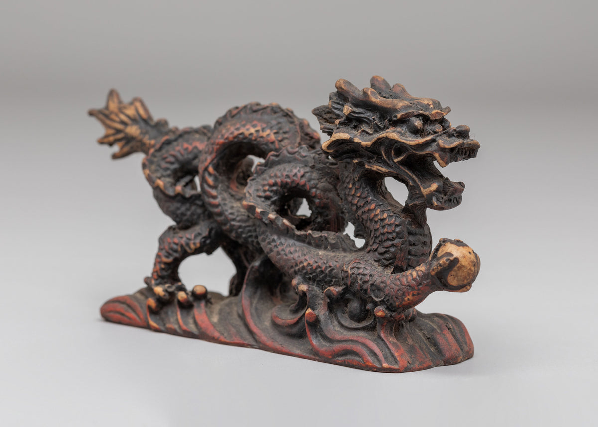 Mythical Dragon Decorative Sculpture | Traditional Himalayan Dragon Figurine